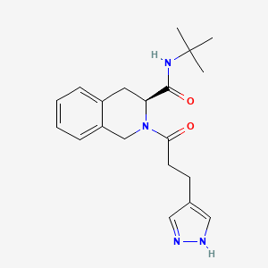 (3S)-N-(tert-butyl)-2-[3-(1H-pyrazol-4-yl)propanoyl]-1,2,3,4-tetrahydro-3-isoquinolinecarboxamide