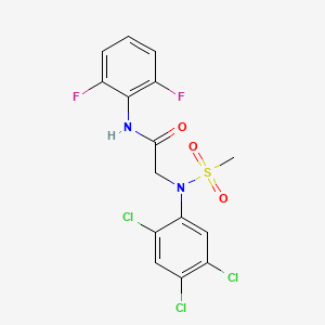 molecular formula C15H11Cl3F2N2O3S B5122953 N~1~-(2,6-difluorophenyl)-N~2~-(methylsulfonyl)-N~2~-(2,4,5-trichlorophenyl)glycinamide 