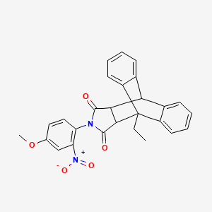 1-ethyl-17-(4-methoxy-2-nitrophenyl)-17-azapentacyclo[6.6.5.0~2,7~.0~9,14~.0~15,19~]nonadeca-2,4,6,9,11,13-hexaene-16,18-dione