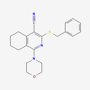 molecular formula C21H23N3OS B5122961 3-(benzylthio)-1-(4-morpholinyl)-5,6,7,8-tetrahydro-4-isoquinolinecarbonitrile 