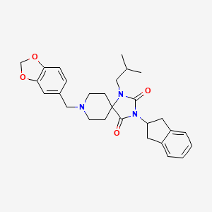 molecular formula C28H33N3O4 B5122969 8-(1,3-benzodioxol-5-ylmethyl)-3-(2,3-dihydro-1H-inden-2-yl)-1-isobutyl-1,3,8-triazaspiro[4.5]decane-2,4-dione 