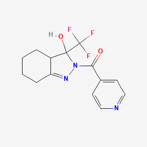 molecular formula C14H14F3N3O2 B5122988 2-isonicotinoyl-3-(trifluoromethyl)-3,3a,4,5,6,7-hexahydro-2H-indazol-3-ol 