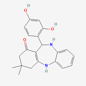molecular formula C21H22N2O3 B5122995 11-(2,4-dihydroxyphenyl)-3,3-dimethyl-2,3,4,5,10,11-hexahydro-1H-dibenzo[b,e][1,4]diazepin-1-one 
