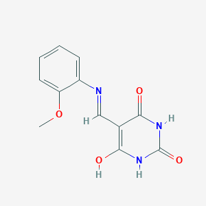 molecular formula C12H11N3O4 B512303 5-((2-Methoxyanilino)methylene)-2,4,6(1H,3H,5H)-pyrimidinetrione 