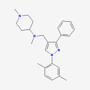 N-{[1-(2,5-dimethylphenyl)-3-phenyl-1H-pyrazol-4-yl]methyl}-N,1-dimethyl-4-piperidinamine