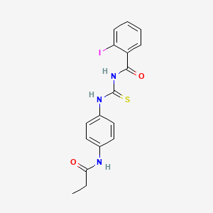 molecular formula C17H16IN3O2S B5123061 2-iodo-N-({[4-(propionylamino)phenyl]amino}carbonothioyl)benzamide CAS No. 6388-90-5