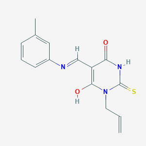 molecular formula C15H15N3O2S B5123092 1-allyl-5-{[(3-methylphenyl)amino]methylene}-2-thioxodihydro-4,6(1H,5H)-pyrimidinedione 