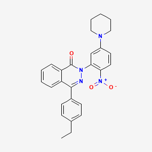 molecular formula C27H26N4O3 B5123097 4-(4-ethylphenyl)-2-[2-nitro-5-(1-piperidinyl)phenyl]-1(2H)-phthalazinone 
