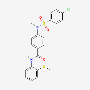 molecular formula C21H19ClN2O3S2 B5123109 4-[[(4-chlorophenyl)sulfonyl](methyl)amino]-N-[2-(methylthio)phenyl]benzamide 