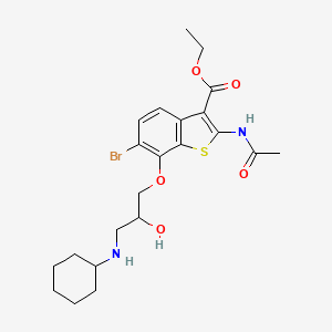 molecular formula C22H29BrN2O5S B5123111 ethyl 2-(acetylamino)-6-bromo-7-[3-(cyclohexylamino)-2-hydroxypropoxy]-1-benzothiophene-3-carboxylate 