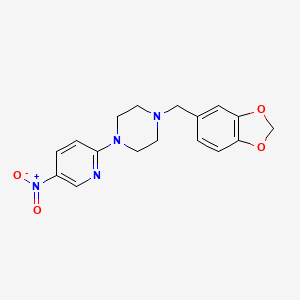 molecular formula C17H18N4O4 B5123116 1-(1,3-benzodioxol-5-ylmethyl)-4-(5-nitro-2-pyridinyl)piperazine 