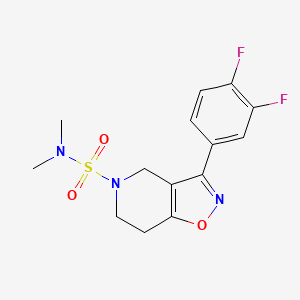 molecular formula C14H15F2N3O3S B5123133 3-(3,4-difluorophenyl)-N,N-dimethyl-6,7-dihydroisoxazolo[4,5-c]pyridine-5(4H)-sulfonamide 