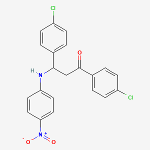 molecular formula C21H16Cl2N2O3 B5123217 1,3-bis(4-chlorophenyl)-3-[(4-nitrophenyl)amino]-1-propanone 