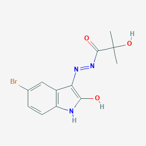 1-[(E)-2-(5-BROMO-2-HYDROXY-1H-INDOL-3-YL)-1-DIAZENYL]-2-HYDROXY-2-METHYL-1-PROPANONE