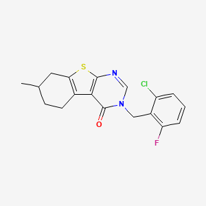 molecular formula C18H16ClFN2OS B5123233 3-(2-chloro-6-fluorobenzyl)-7-methyl-5,6,7,8-tetrahydro[1]benzothieno[2,3-d]pyrimidin-4(3H)-one 