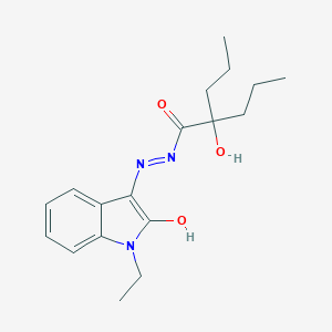 molecular formula C18H25N3O3 B512324 Pentan-1-one, 1-(1-ethyl-2-hydroxy-3-indolylazo)-2-hydroxy-2-propyl- 
