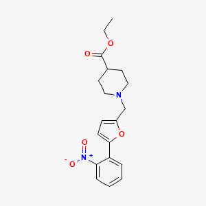 molecular formula C19H22N2O5 B5123251 ethyl 1-{[5-(2-nitrophenyl)-2-furyl]methyl}-4-piperidinecarboxylate 