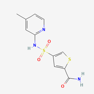 molecular formula C11H11N3O3S2 B5123256 4-{[(4-methyl-2-pyridinyl)amino]sulfonyl}-2-thiophenecarboxamide 