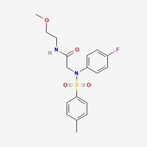 molecular formula C18H21FN2O4S B5123264 N~2~-(4-fluorophenyl)-N~1~-(2-methoxyethyl)-N~2~-[(4-methylphenyl)sulfonyl]glycinamide 