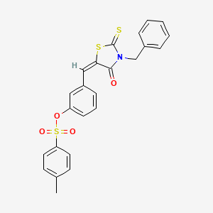 molecular formula C24H19NO4S3 B5123298 3-[(3-benzyl-4-oxo-2-thioxo-1,3-thiazolidin-5-ylidene)methyl]phenyl 4-methylbenzenesulfonate 