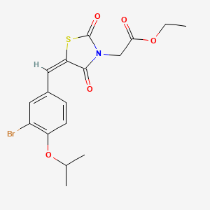 molecular formula C17H18BrNO5S B5123300 ethyl [5-(3-bromo-4-isopropoxybenzylidene)-2,4-dioxo-1,3-thiazolidin-3-yl]acetate 