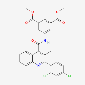 molecular formula C27H20Cl2N2O5 B5123319 dimethyl 5-({[2-(2,4-dichlorophenyl)-3-methyl-4-quinolinyl]carbonyl}amino)isophthalate 