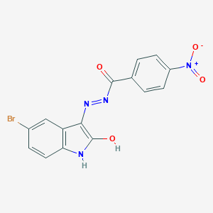 molecular formula C15H9BrN4O4 B512335 N'-(5-bromo-2-oxo-1,2-dihydro-3H-indol-3-ylidene)-4-nitrobenzohydrazide 