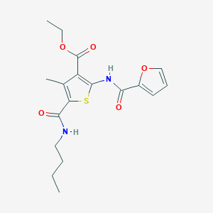 molecular formula C18H22N2O5S B5123353 ethyl 5-[(butylamino)carbonyl]-2-(2-furoylamino)-4-methyl-3-thiophenecarboxylate 