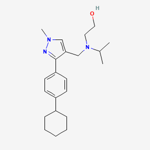 molecular formula C22H33N3O B5123361 2-[{[3-(4-cyclohexylphenyl)-1-methyl-1H-pyrazol-4-yl]methyl}(isopropyl)amino]ethanol 