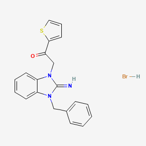 molecular formula C20H18BrN3OS B5123371 2-(3-benzyl-2-imino-2,3-dihydro-1H-benzimidazol-1-yl)-1-(2-thienyl)ethanone hydrobromide 