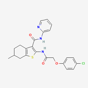 molecular formula C23H22ClN3O3S B5123387 2-{[(4-chlorophenoxy)acetyl]amino}-6-methyl-N-2-pyridinyl-4,5,6,7-tetrahydro-1-benzothiophene-3-carboxamide 