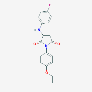 molecular formula C18H17FN2O3 B512339 1-(4-Ethoxyphenyl)-3-(4-fluoroanilino)-2,5-pyrrolidinedione CAS No. 331632-77-0