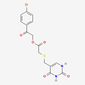 2-(4-bromophenyl)-2-oxoethyl {[(2,4-dioxo-1,2,3,4-tetrahydro-5-pyrimidinyl)methyl]thio}acetate