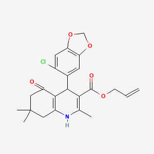 allyl 4-(6-chloro-1,3-benzodioxol-5-yl)-2,7,7-trimethyl-5-oxo-1,4,5,6,7,8-hexahydro-3-quinolinecarboxylate