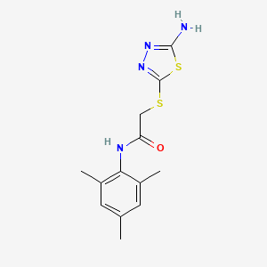 molecular formula C13H16N4OS2 B5123434 2-[(5-amino-1,3,4-thiadiazol-2-yl)thio]-N-mesitylacetamide 