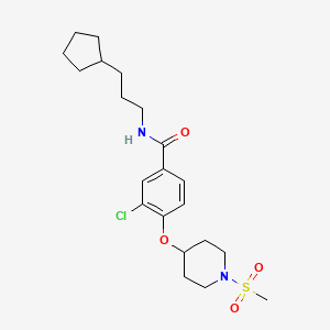 molecular formula C21H31ClN2O4S B5123441 3-chloro-N-(3-cyclopentylpropyl)-4-{[1-(methylsulfonyl)-4-piperidinyl]oxy}benzamide 