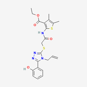 molecular formula C22H24N4O4S2 B5123447 ethyl 2-[({[4-allyl-5-(2-hydroxyphenyl)-4H-1,2,4-triazol-3-yl]thio}acetyl)amino]-4,5-dimethyl-3-thiophenecarboxylate 
