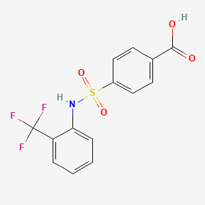 molecular formula C14H10F3NO4S B5123460 4-({[2-(trifluoromethyl)phenyl]amino}sulfonyl)benzoic acid 
