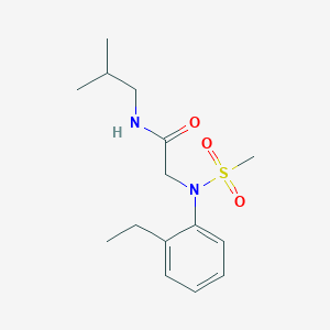molecular formula C15H24N2O3S B5123469 N~2~-(2-ethylphenyl)-N~1~-isobutyl-N~2~-(methylsulfonyl)glycinamide 