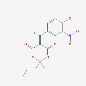 molecular formula C17H19NO7 B5123478 2-butyl-5-(4-methoxy-3-nitrobenzylidene)-2-methyl-1,3-dioxane-4,6-dione 