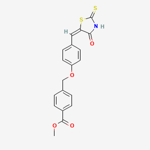 molecular formula C19H15NO4S2 B5123507 methyl 4-({4-[(4-oxo-2-thioxo-1,3-thiazolidin-5-ylidene)methyl]phenoxy}methyl)benzoate 