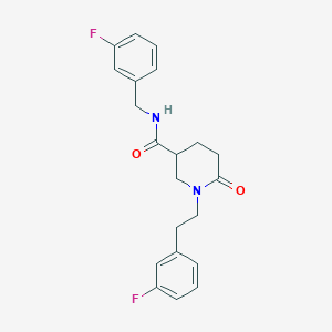 molecular formula C21H22F2N2O2 B5123516 N-(3-fluorobenzyl)-1-[2-(3-fluorophenyl)ethyl]-6-oxo-3-piperidinecarboxamide 