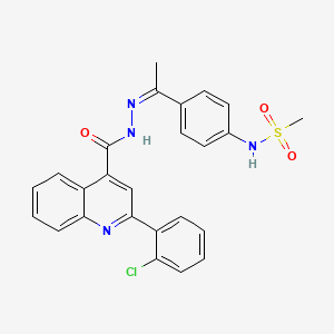 molecular formula C25H21ClN4O3S B5123535 N-[4-(N-{[2-(2-chlorophenyl)-4-quinolinyl]carbonyl}ethanehydrazonoyl)phenyl]methanesulfonamide 