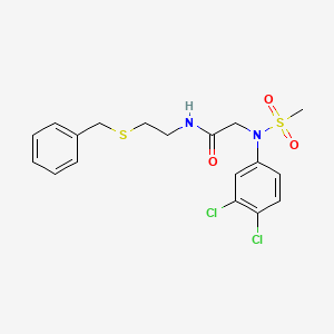 molecular formula C18H20Cl2N2O3S2 B5123551 N~1~-[2-(benzylthio)ethyl]-N~2~-(3,4-dichlorophenyl)-N~2~-(methylsulfonyl)glycinamide 