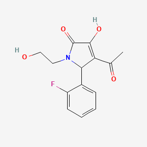 molecular formula C14H14FNO4 B5123561 4-acetyl-5-(2-fluorophenyl)-3-hydroxy-1-(2-hydroxyethyl)-1,5-dihydro-2H-pyrrol-2-one 
