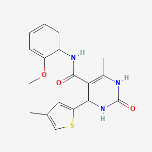 molecular formula C18H19N3O3S B5123586 N-(2-methoxyphenyl)-6-methyl-4-(4-methyl-2-thienyl)-2-oxo-1,2,3,4-tetrahydro-5-pyrimidinecarboxamide 
