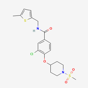 molecular formula C19H23ClN2O4S2 B5123654 3-chloro-4-{[1-(methylsulfonyl)-4-piperidinyl]oxy}-N-[(5-methyl-2-thienyl)methyl]benzamide 