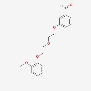 molecular formula C19H22O5 B5123678 3-{2-[2-(2-methoxy-4-methylphenoxy)ethoxy]ethoxy}benzaldehyde 