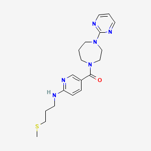 molecular formula C19H26N6OS B5123682 N-[3-(methylthio)propyl]-5-{[4-(2-pyrimidinyl)-1,4-diazepan-1-yl]carbonyl}-2-pyridinamine 