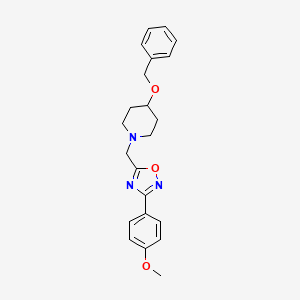 molecular formula C22H25N3O3 B5123697 4-(benzyloxy)-1-{[3-(4-methoxyphenyl)-1,2,4-oxadiazol-5-yl]methyl}piperidine 
